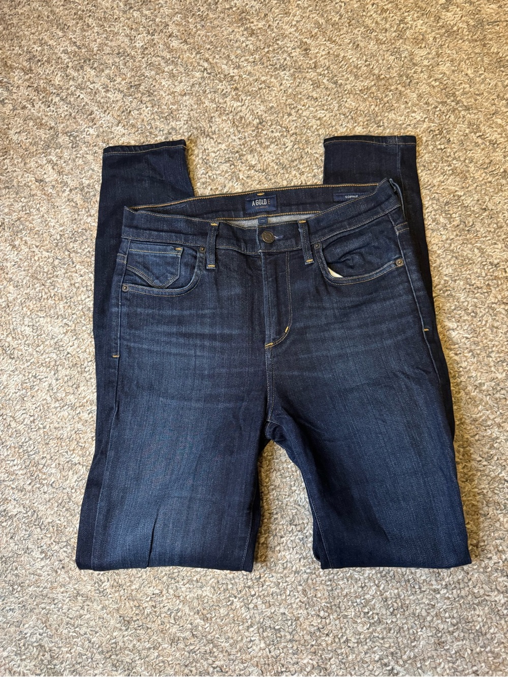 Agolde Sophie high rise Dark Indigo Skinny Jeans